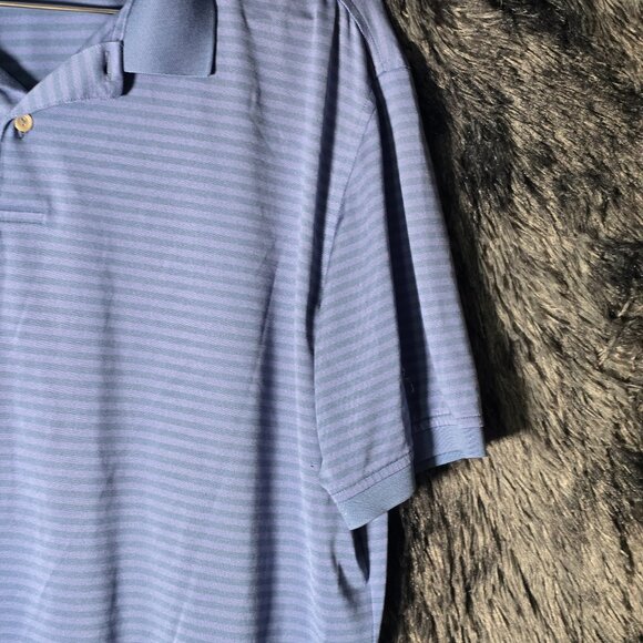 Peter Millar Crown Crafted Polo Shirt Mens XL Blue Purple Stripe Performance Gol - Picture 4 of 7